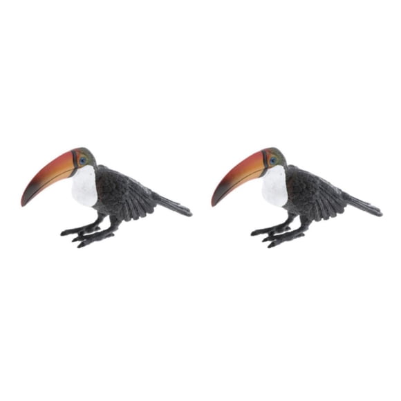 Vogacara Juguete de de acción de modelo animal estático para niños y adultos 2piezas tucán grande