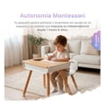 thumbnail image 4 of Mesa y Silla para Niños, Escritorio Infantil Altura Ajustable, Madera de Haya, 1 a 8 Años, Blanco, 4 of 7