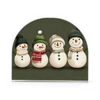 Yayeee Napkin Holder for Table Kitchen Paper Tissue Organization, Beige Snowmen