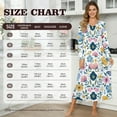 thumbnail image 6 of DISNIMO Women's Long Sleeve Nightgown Floral Print Full Length Sleepwear Long Pajama Dress V Neck Night Gowns Comfy Breathable Sleep Shirts, XL, 6 of 8
