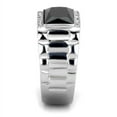 thumbnail image 4 of Luxe Jewelry Designs Stainless Steel Men's Ring with Black Jet Synthetic Onyx and Clear Stones -, 4 of 4