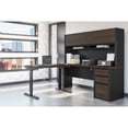 thumbnail image 2 of Bestar Connexion L-Shaped Table with Hutch in Slate and Sandstone, 2 of 7