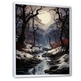 thumbnail image 2 of Designart "Winter'S Moonlit Silhouettes III" Tree Oak Floater Framed Canvas Wall Art, 2 of 5