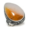 thumbnail image 2 of Natural Plume Agate Gemstone Handmade 925 Sterling Silver Jewelry Ring S.6, 2 of 2