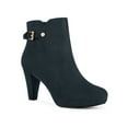 thumbnail image 1 of Unique Bargains Bottines à Plateforme à Talon Épais pour Femme Bleu Marine (Taille 9), 1 of 7