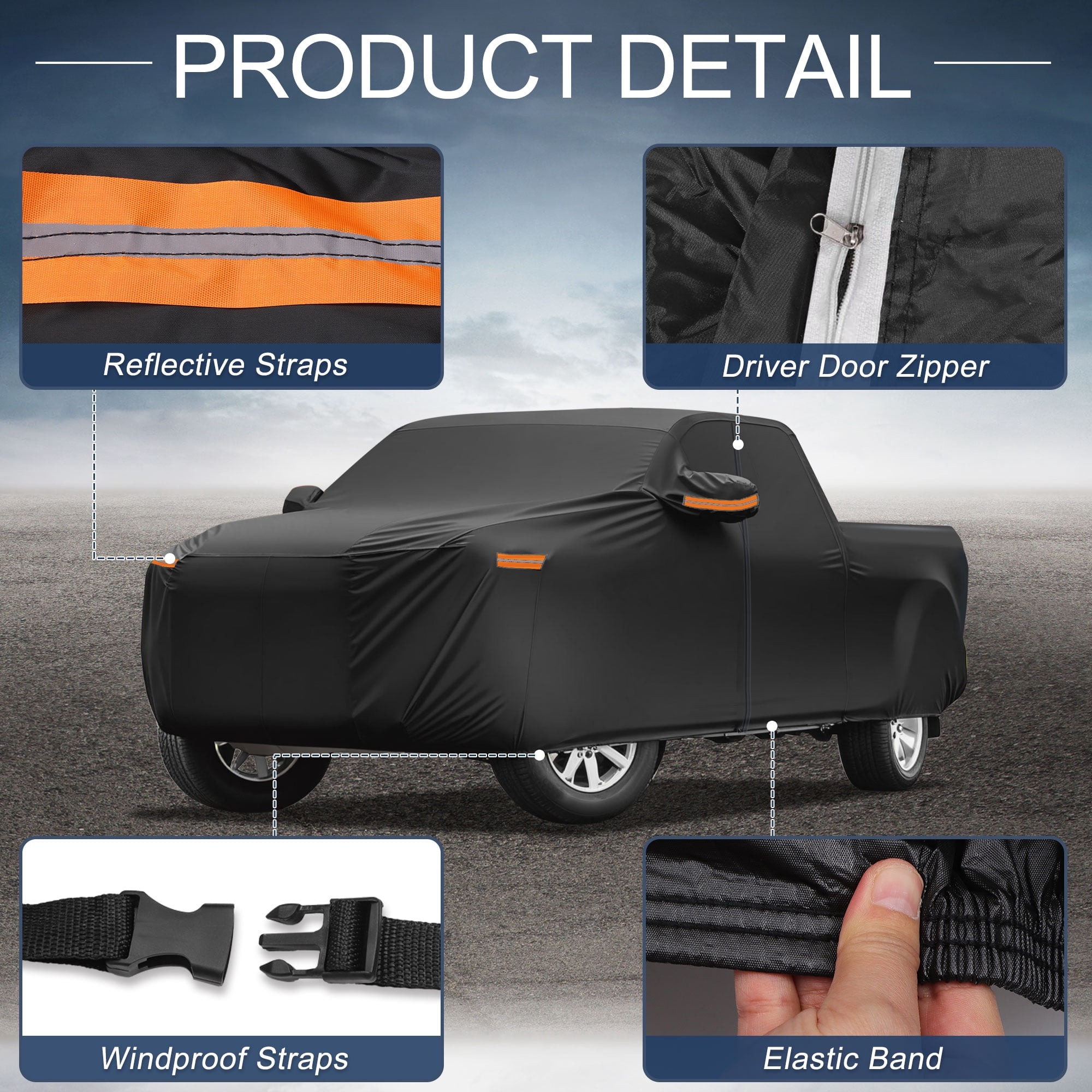Unique Bargains Aluminum Car Cover for Hyundai Santa Cruz 198.82"x75.2"x59.06"
