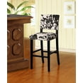 thumbnail image 5 of Linon Clayton Black Cow Print Bar Stool, 30 inch Seat Height, 5 of 13