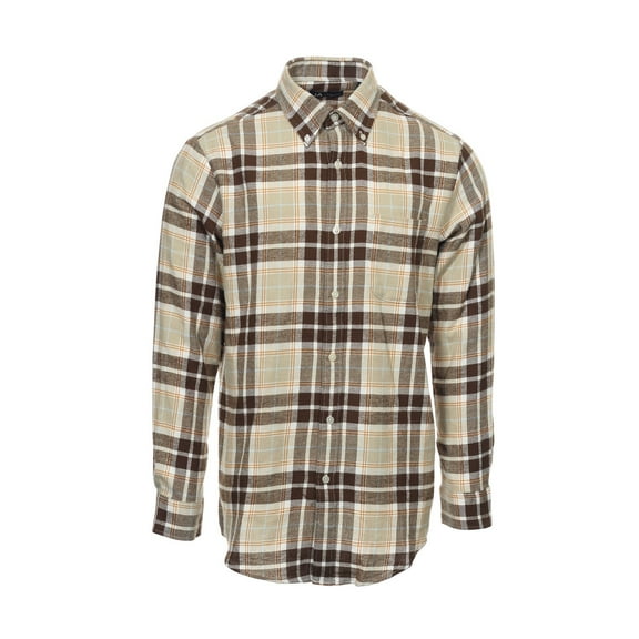 JA by John Ashford Beige Plaid Button Down Shirt Sport , Size Small