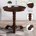 thumbnail image 4 of Convenience Concepts Table d'Appoint Table Basse Table d'Accent Ronde en Bois - Espresso, 4 of 6