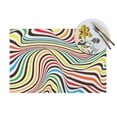 thumbnail image 4 of YFYANG Washable Heat-Resistant Placemats, 70% PVC/30% Polyester, Abstract Color Line Texture Kitchen Table Mat, 12" x 18" 6 Pcs, 4 of 6