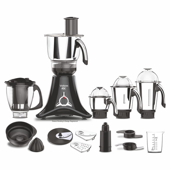 Vidiem ADC All Day Companion Mixer Grinder and Food Processor, slicing, grating, citrus juicing, chopping & kneading 750W 5 Jars Free Service Kit included with UL certified motor110 Volts