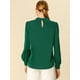 thumbnail image 5 of Dde San Patricio profesional Blusas de gade manlarcon cuello alto elegante pamujer  Verde L, 5 of 6