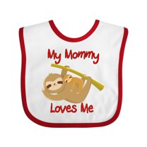Inktastic My Mommy Loves Me Sloth Boys or Girls Baby Bib