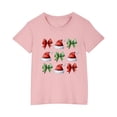 thumbnail image 2 of Zwiiyzr 2025 Chemises de Noël Mignonnes pour Garçons et Filles Mode Imprimée Décontractée Manches Courtes Col Rond Coton 3-10 Ans Rose, 2 of 5
