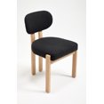 thumbnail image 6 of PORKISS Upholstered Dining Chairs Set of 2, Mid-Century Kitchen Chairs with Solid Wood Legs and Cushioned Wingback for Kitchen, Black, 6 of 8