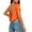 Orange, variant on Womens Shirts Backless Orange Crop Crewneck Slim Summer Y2K Solid Color Soft Blouse for Women