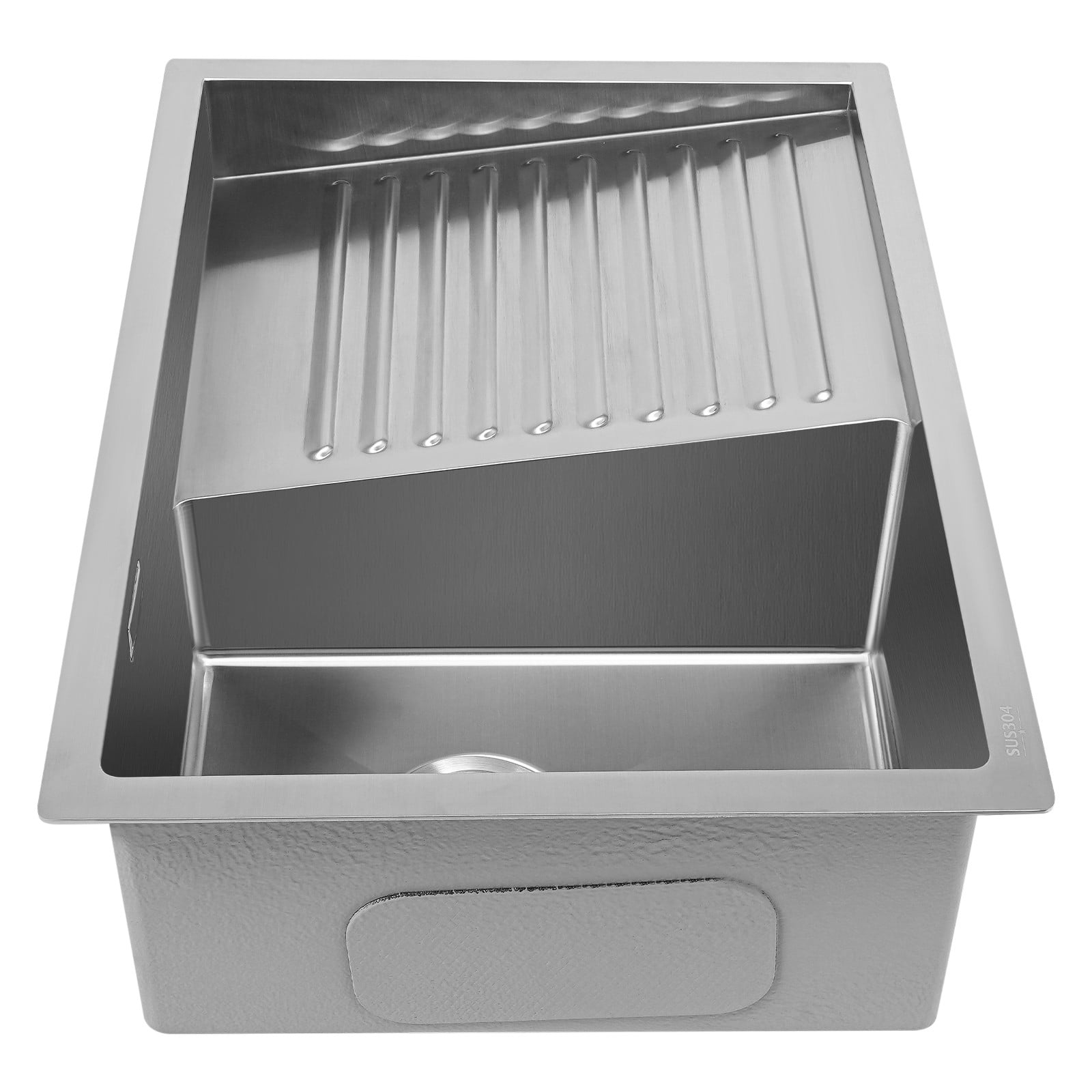 Laundry Sink Washing Basin With Washboard Stainless Steel Laundry ‎Rectangular Utility Sink