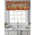 thumbnail image 2 of Pumpkin Happy Thanksgiving Valances for Windows Fall Maple Leaf Brown Wood Kitchen Valance Curtain Rod Pocket Small Curtains for Cafe Bathroom Laundry Basement 60" x 18", 2 of 8