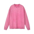 thumbnail image 2 of WRKEKC Mens Long Sleeve Tee Shirts, Men's Long Sleeve Shirts, Men's Vintage Solid Color Washed Long Sleeve Round Neck Tops, 2 of 3