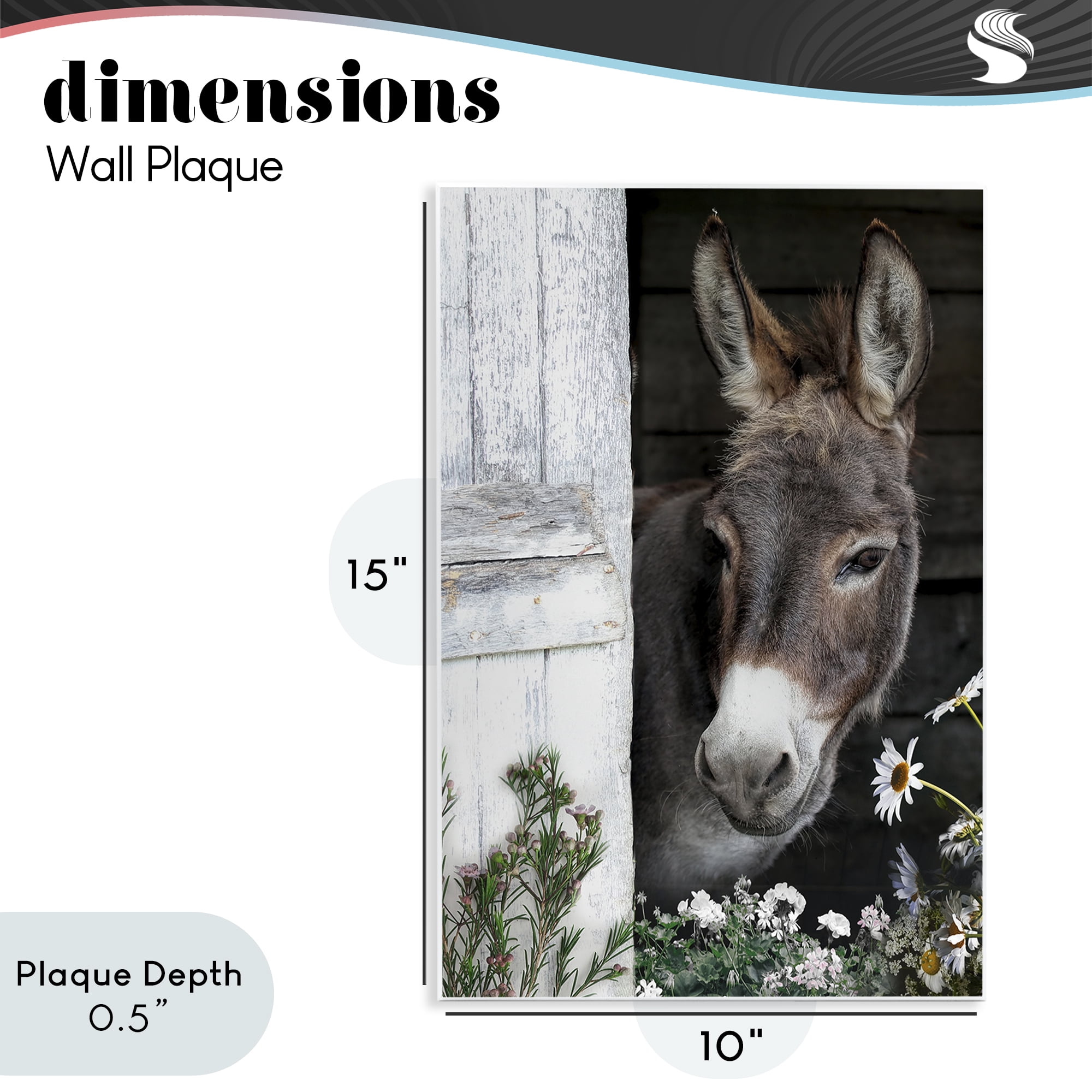 Stupell Industries Gentle Donkey Peering from Barn Wall Plaque Art, design by CAD Designs