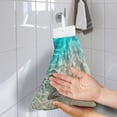 thumbnail image 2 of ZIATUBLE Sea Starfish Hanging Hand Towel Shells Hanging Kitchen Dish Towel with Snap Button Bathroom Hand Bath Towel Reusable Dish Tie Towel Soft Kitchen Hand Towels and Washcloths, 2 of 7