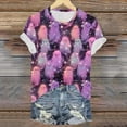thumbnail image 5 of YDFCWXW Women's Crew Neck Halloween T-Shirt - Whimsical Print Short Sleeve Top, Soft Cotton Tee for Parties & Spooky Season Fun Purple, XL, 5 of 6