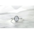 thumbnail image 6 of Gem Stone King 10K White Gold White Topaz and Diamond Halo Engagement Ring for Women |1.30 Ct | Gemstone Birthstone | Oval 8X6MM | Size 5.5, 6 of 6