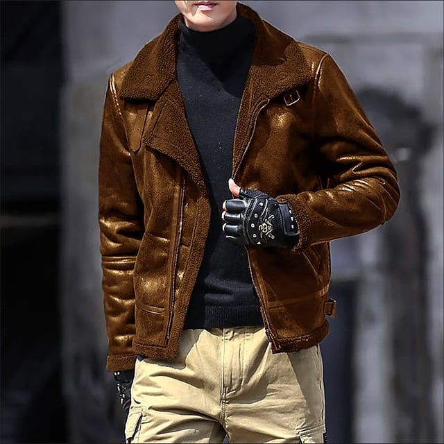 RKSTN Jackets for Men Single-breasted Jocket Zipper Plu Warm Cotton-padded Jacket Long Stand Collar Solid Color Fall and Winter Long Sleeve Jacket Coats