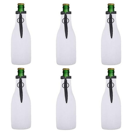 

Beer Bottle Cover Sleeve Neoprene Beer Cooler Cover Insulator Sleeve with Zipper for 12 Oz/330Ml Bottles Party White