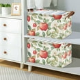 thumbnail image 2 of Yayeee Foldable Storage Basket for Shelves with Handles Set of 2 Waterproof Cloth Bins, Beige Apple Pattern, 2 of 7