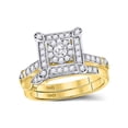 thumbnail image 2 of Diamond Princess 14kt Yellow Gold His Hers Round Diamond Solitaire Matching Wedding Set 1 Cttw, 2 of 4