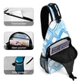 thumbnail image 4 of Full Print Chest Bag 8×15in Outer Large Bag On Both Sides Of Mesh Bag Inside Pocket Design Sponge Pad Shoulder Strap LightSkyBlue Moroccan Trellis Hand-drawn Sketch_2, 4 of 8