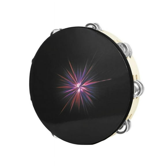 10 Inch Handheld Tambourine Double Row Jingle Drum Percussion Instrument Adult Church KTV Dance Music Instrument
