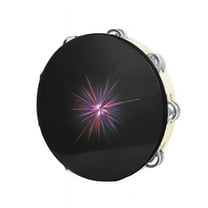 10 Inch Handheld Tambourine Double Row Jingle Drum Percussion Instrument Adult Church KTV Dance Music Instrument