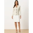 thumbnail image 4 of DARING DIVA Women's Faux Suede Lapel Collar Button Down Blazer XL Beige, 4 of 6