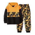 thumbnail image 4 of Tisuna Boys 2 Pieces Tracksuit Outfit Set Child Color Block Long Sleeve Hoodie And Jogger Pants Set Comfortable Casual Little Boys Child School Holiday Sport Wear Yellow, 4 of 5