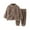 Brown, variant on Glisme Girl Outfits Flannel Pajama Set Warm Winter Set Warm Sleepwear For Toddler Kids Cozy Home Loungewear Comfortable Girls Clothing Beige Size 18-24 Months