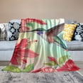 thumbnail image 2 of Shiartex  Hummingbird Flower Floral Blanket Gifts for Women Girls Wife Mom Valentine's Day Presents Red Flowers Bird Decor for Home Bedroom Soft Cozy Throw Blanket 50x60in, 2 of 6