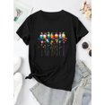 thumbnail image 2 of [Durable] Women's Colorful Bird Print T-Shirt - Casual Round Neck Short Sleeve, Lightweight Polyester Blend, Comfortable Summer Top, Vacation Wear|Relaxed Fit Tee|Glossy Fabric, 2 of 6