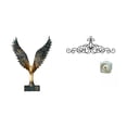 thumbnail image 1 of Escultura De Resina Alada Con Pergamino, Arte De Pared De Metal, Adorno De Feng Shui, Placa Decorativa Floral Para Patio, Interior, Exterior, Porche, Valla, Decoración, 1 of 8