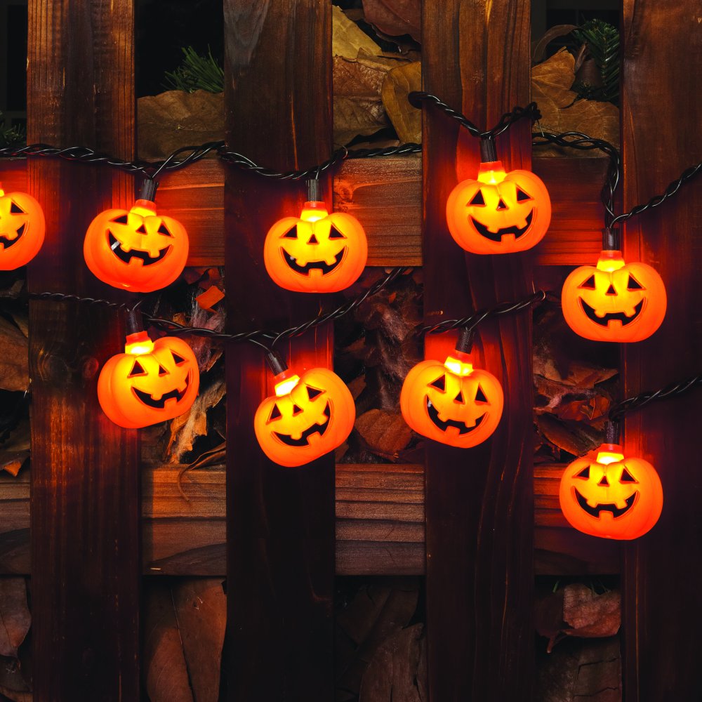Way to Celebrate Halloween 20 Count Figural Pumpkin Lights Walmart