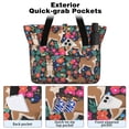 thumbnail image 2 of Tote Bag for Women - Shiba Inu Dog and Flower Floral Shoulder Bag - Large Utility Work Duffle Bag with Zipper Handbag for Travel, Work, Sprots, 2 of 5