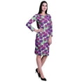 thumbnail image 4 of Moomaya Printed Full Sleeve Bodycon Dress for Women Scoop Neck Side Slit Casual Clothing, 4 of 8