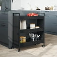 thumbnail image 4 of vidaXL Kitchen Trolley Black 27.6"x11.8"x32.3" Engineered Wood, 4 of 16