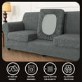 thumbnail image 6 of TOPCHANCES Stretch Sofa Cover with Cushion Cover, Jacquard Fabric Armchair Loveseat Sofa Slipcover, Non-slip Couch Protector, Friendly to Pets (Black Gray, For Armchair), 6 of 8