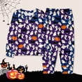 thumbnail image 4 of Baby Girl'S Sleepwear Cute Halloween Pumpkin Bat Graphics Long Sleeve Round Neck Pull-On Loose Fit 2Pc Fall Winter Lounging Wear Adorable Loungewear,Blue,5-6 Years, 4 of 4