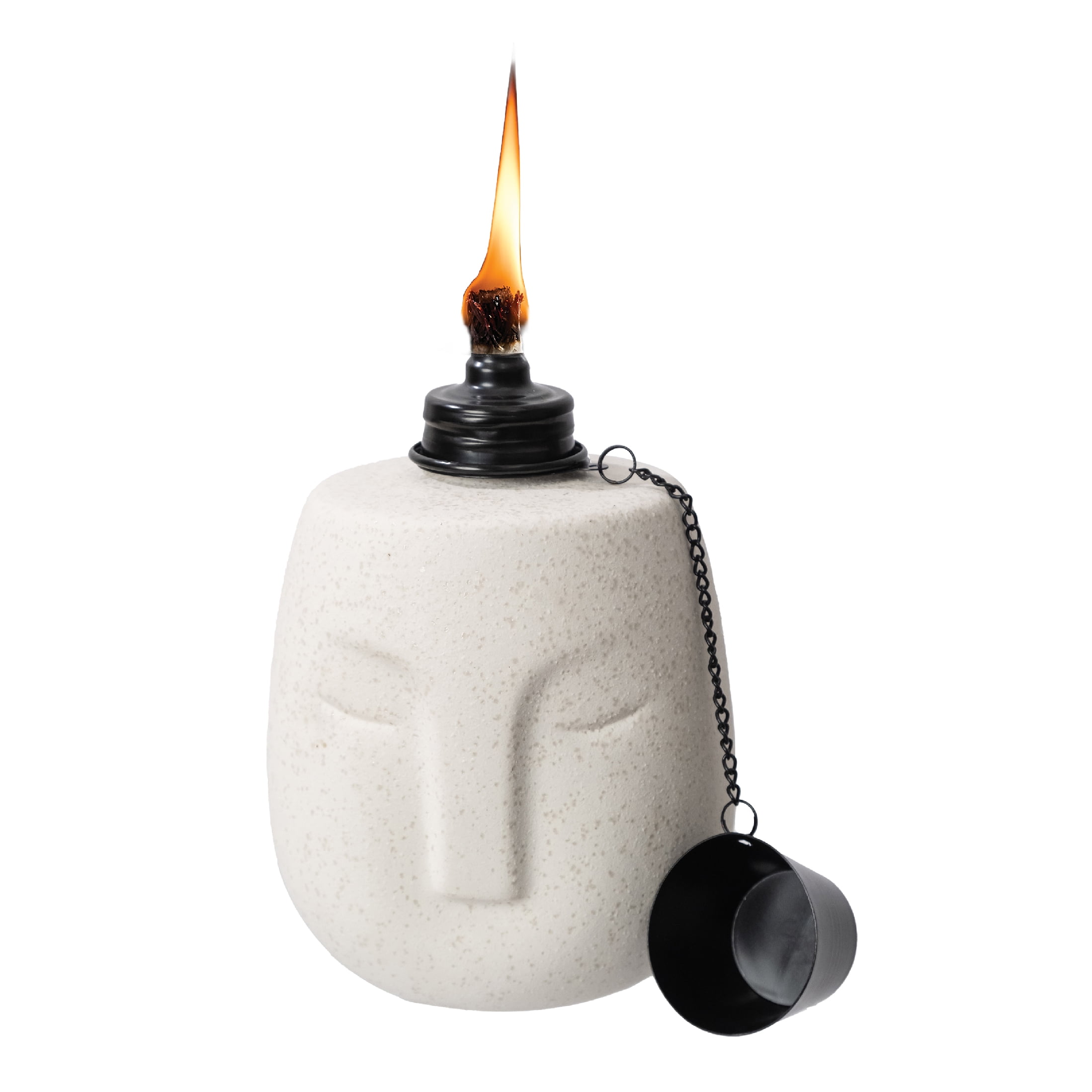 Better Homes & Gardens Ceramic Ecru Face Citronella Tabletop Torch