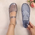 thumbnail image 6 of QWKLEAJ Women Jelly Mary Jane Sandals, Closed Round Toe Slingback Slip On Flat Slides, Waterproof Non Slip Slippers for Beach Shower Pool Household & Summer Daily Travel Wear Navy 6, 6 of 6