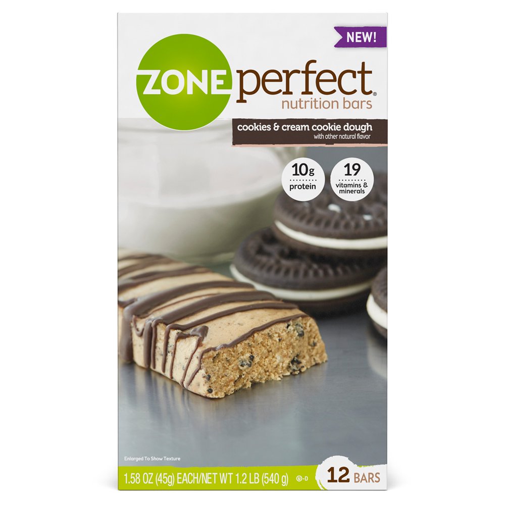 ZonePerfect Nutrition Bar, Cookies & Cream Cookie Dough, 10g Protein