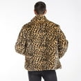 thumbnail image 5 of Brilliant Winter Jackets for Men Clearance Men Leopard Winter Warm Lightweight Outdoor Woolen Faux-Fur' Coat Collar OverCoat Brown S, 5 of 9